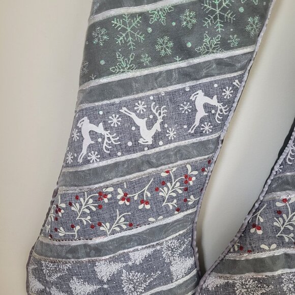 Silver Quilted Metallic Handmade‎ Christmas Stocking, NWT, holiday decoration - Picture 3 of 6